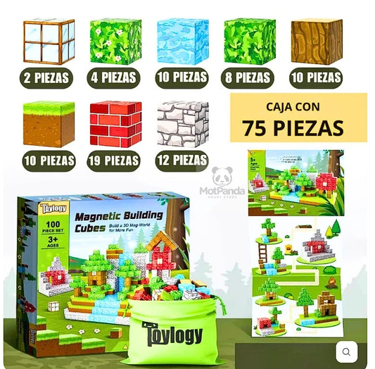 BLOQUES MAGNÉTICOS BRAINCRAFT™ 75/150/225 Piezas POTENCIA SU INTELECTO 🧠