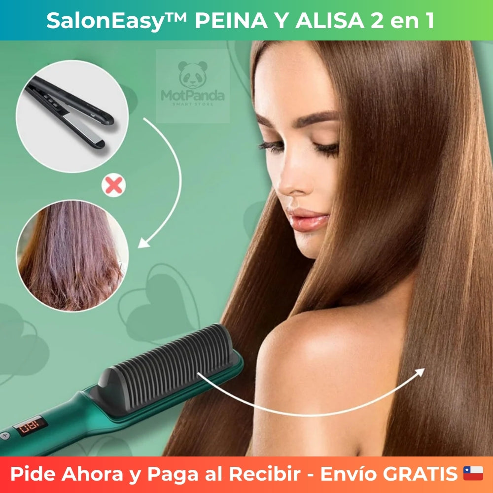 SalonEasy™ PEINA Y ALISA 2 EN 1 - Alisado Perfecto en Casa