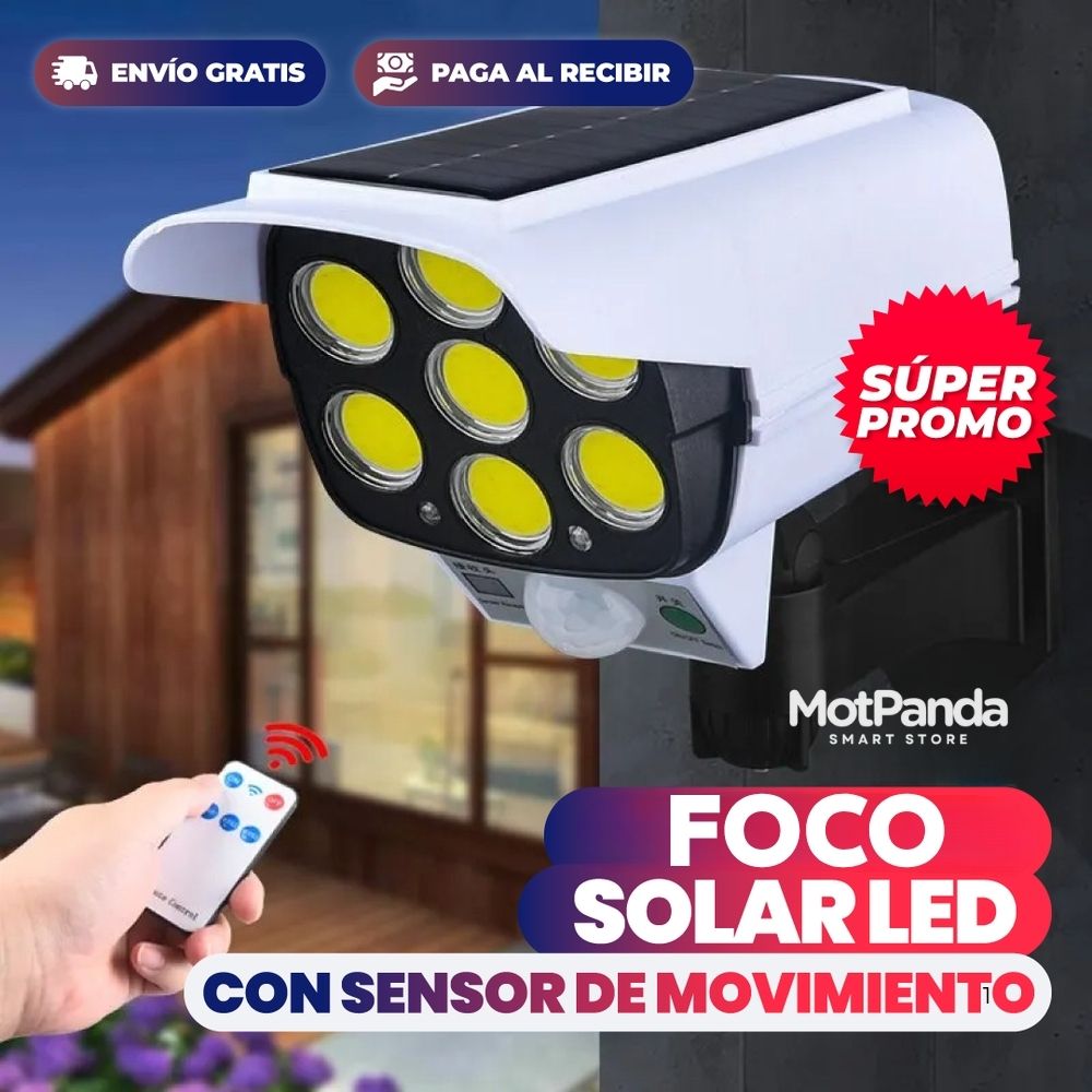 FOCO SOLAR LED DE SEGURIDAD CON SENSOR DE MOVIMIENTO