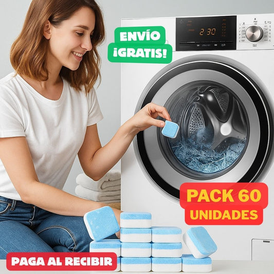 ⭐ TurboClean Tabs Pro™ LAVADORA LIMPIA Y ROPA SIN OLOR Pack 60 Pastillas • Potencia tu lavadora y alarga su vida útil