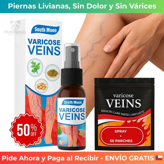 VARICARE DUO SPRAY + 50 PARCHES - Reduce Dolor e Hinchazón Rápidamente