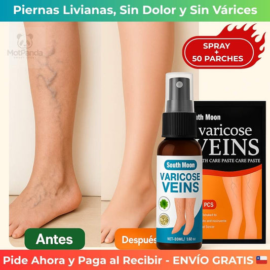 VARICARE DUO SPRAY + 50 PARCHES - Reduce Dolor e Hinchazón Rápidamente